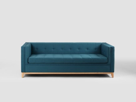 Sofa 3-osobowa z funkcją spania by-TOM - morskie fale (et85) naturalny