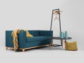 Sofa by-TOM 3 os. rozkł. - morskie fale(et85), naturalny