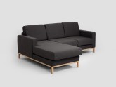 Sofa SCANDIC 2 os. z szezlongiem L - karbon(et95), naturalny