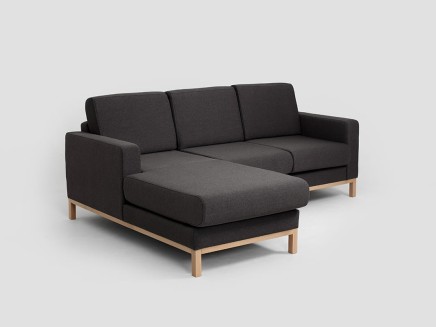 Sofa 2-osobowa z szezlongiem SCANDIC L - karbon (et95) naturalny