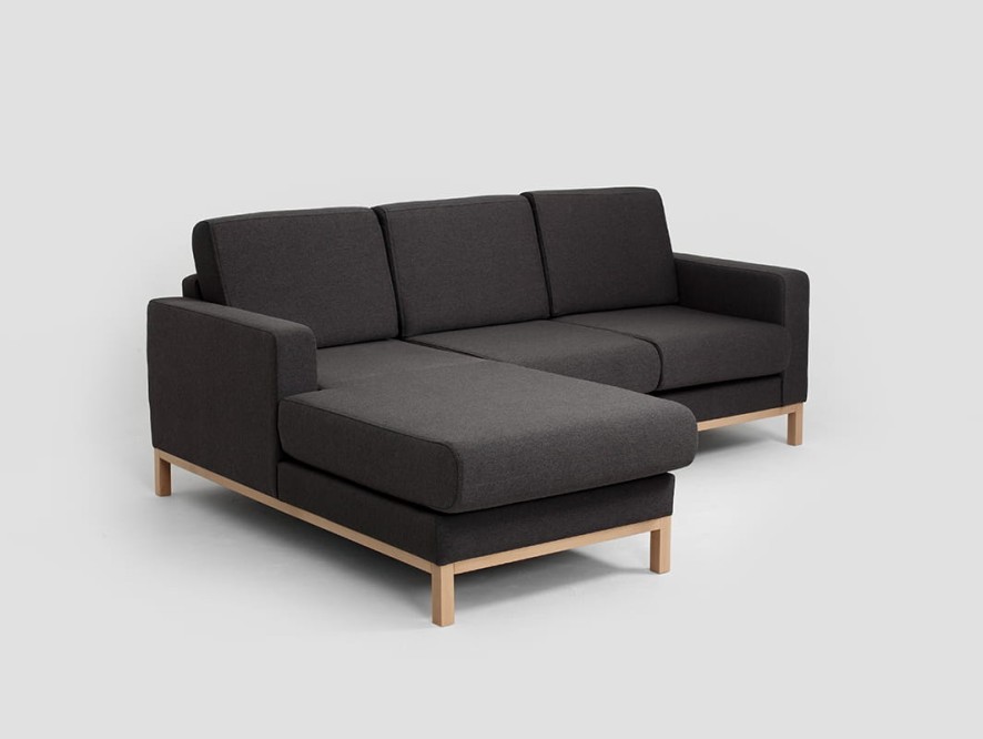 Sofa SCANDIC 2 os. z szezlongiem L - karbon(et95), naturalny