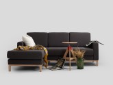 Sofa SCANDIC 2 os. z szezlongiem L - karbon(et95), naturalny