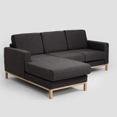 Sofa SCANDIC 2 os. z szezlongiem L - karbon(et95), naturalny