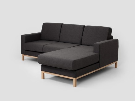Sofa 2-osobowa z szezlongiem SCANDIC P - karbon (et95) naturalny
