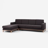 Sofa SCANDIC 3 os. z szezlongiem L  - karbon(et95), naturalny