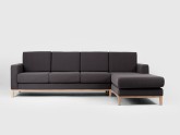 Sofa SCANDIC 3 os. z szezlongiem P  - karbon(et95), naturalny