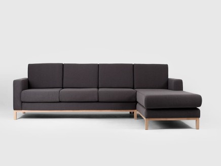 Sofa 3-osobowa z szezlongiem SCANDIC P - karbon (et95) naturalny