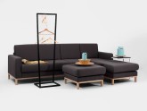 Sofa SCANDIC 3 os. z szezlongiem P  - karbon(et95), naturalny