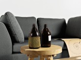 Sofa AMBIENT WOOD 2 os. rozkł. - bazalt(ml98), naturalny