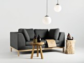 Sofa AMBIENT WOOD 2 os. rozkł. - bazalt(ml98), naturalny