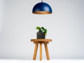 Lampa wisząca - LYKE, niebiesko-złota,