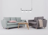 Sofa LOVER 3 os. - platyna(et90), naturalny