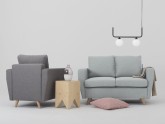 Sofa LOVER 2 os. - platyna(et90), naturalny