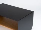 Stolik kawowy OVAL METAL WOOD 80x50- czarny