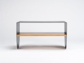 Stolik kawowy OVAL METAL WOOD 80x50- czarny