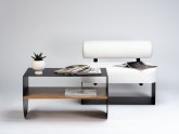 Stolik kawowy OVAL METAL WOOD 80x50- czarny