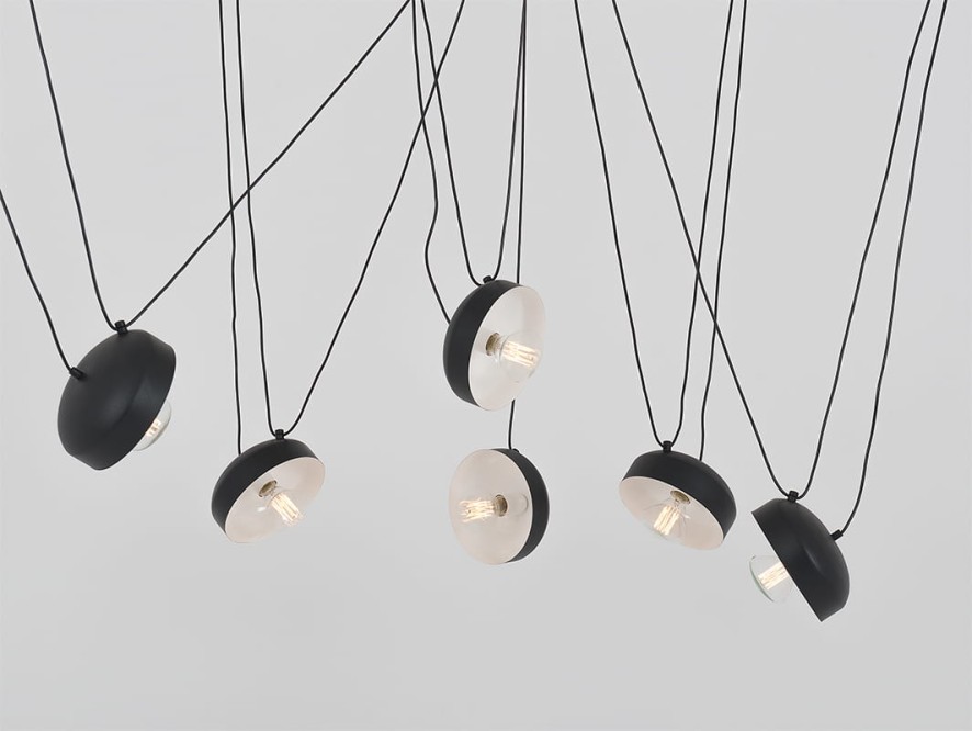 Lampa wisząca POPO FLAT 6 - czarny