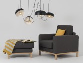Lampa wisząca POPO FLAT L 4 - czarny