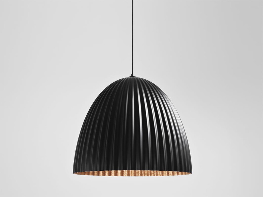 Lampa wisząca PLISSART L - czarny/miedź